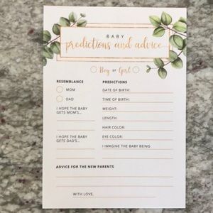 Baby prediction cards